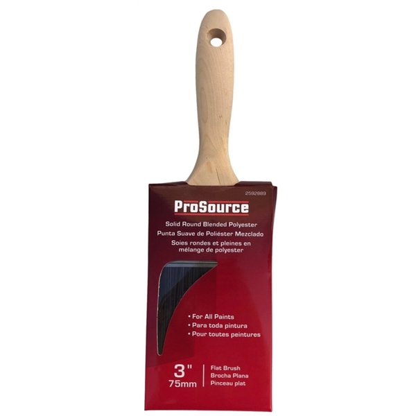 Prosource Brush Flat Solid Rnd Poly 3In OR 11601 0300